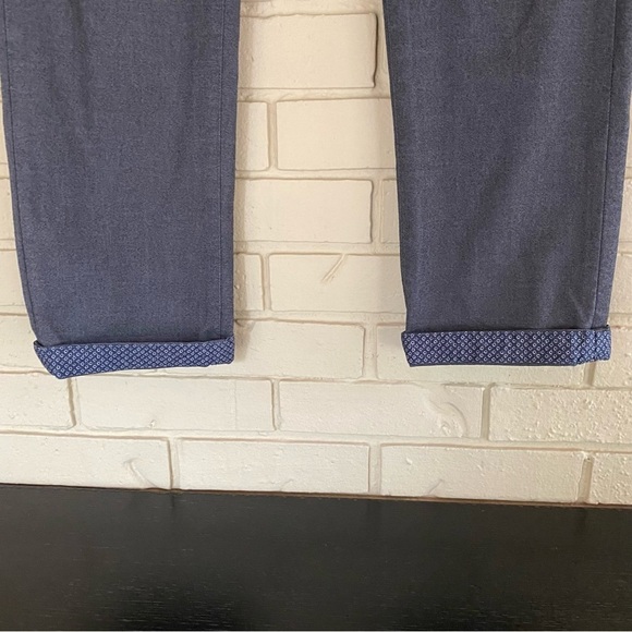 Ted Baker London Mens 34R Gray Khaki Cotton Blend Modern Pants - Picture 2 of 8